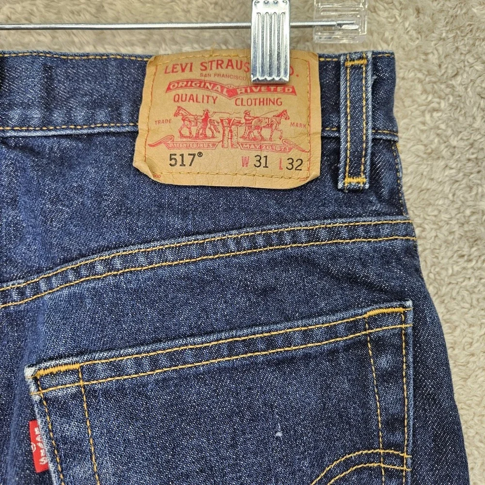 VTG Levi's 517 Boot Cut Jeans Mens 31x32 Indigo Blue‎ Denim Dark Wash 2003 Y2K
